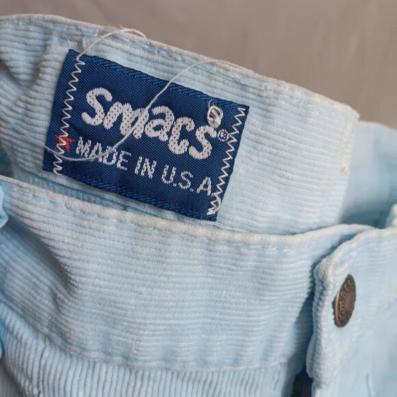 26x30 Vintage 1980's Womens Smacs Blue Corduroy High-Waisted Preppy Pants USA - Picture 3 of 9